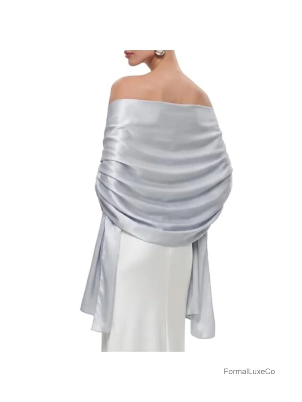 Lightweight Satin Wrap for Evening Dresses, Formal Wedding Shawl, Bridal Party